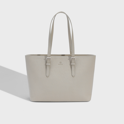 Working lady tote bag beige with rigid hard leather anti scratch
