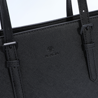 Close-up of the Cedar tote’s metal hardware tinted to match the bag color for a clean minimalist Japanese-inspired look.